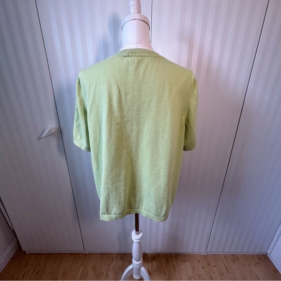 CJ Banks green sweater with white tee look Size 1X - Picture 6 of 8